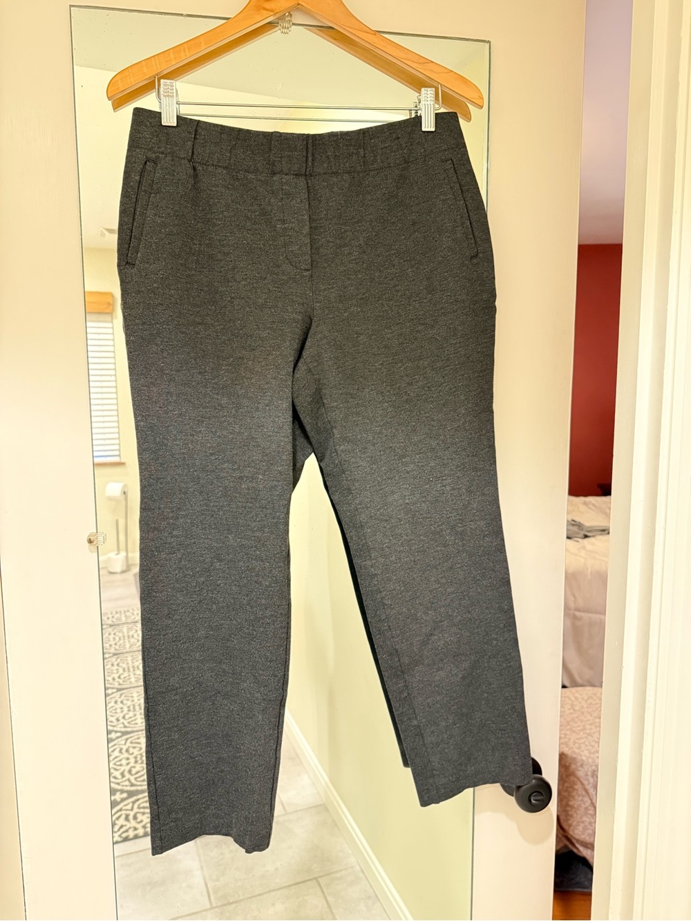 J. Jill Petite Charcoal Ponte Slim-Leg Ankle-length Pants